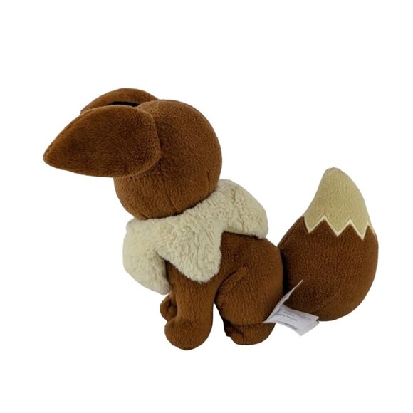 Tomy Pokemon Eevee Plush 6" Brown Closed Eyes Nintendo Stuffed Animal Toy - Picture 4 of 6